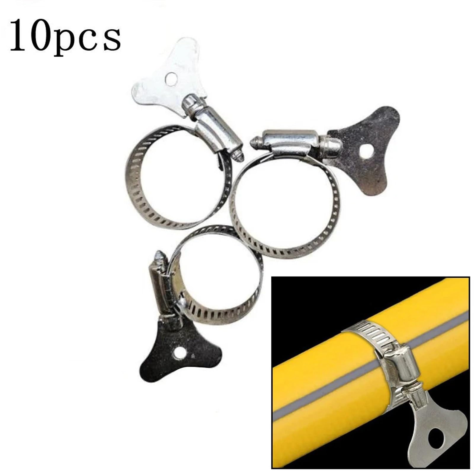 Kit de Colliers de Serrage, Colliers de Serrage réglables en Acier Inoxydable, Lot de 10, Plusieurs Tailles(25-38mm)