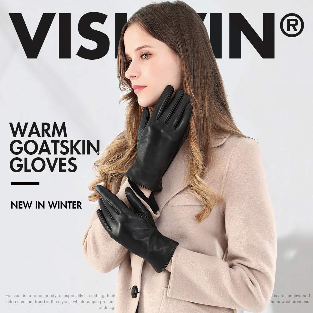 vislivin Guanti Touch Screen Da Donna A Mano Intera Guanti Tn Vera Pelle Caldo Inverno SMS Guanto Da Guida