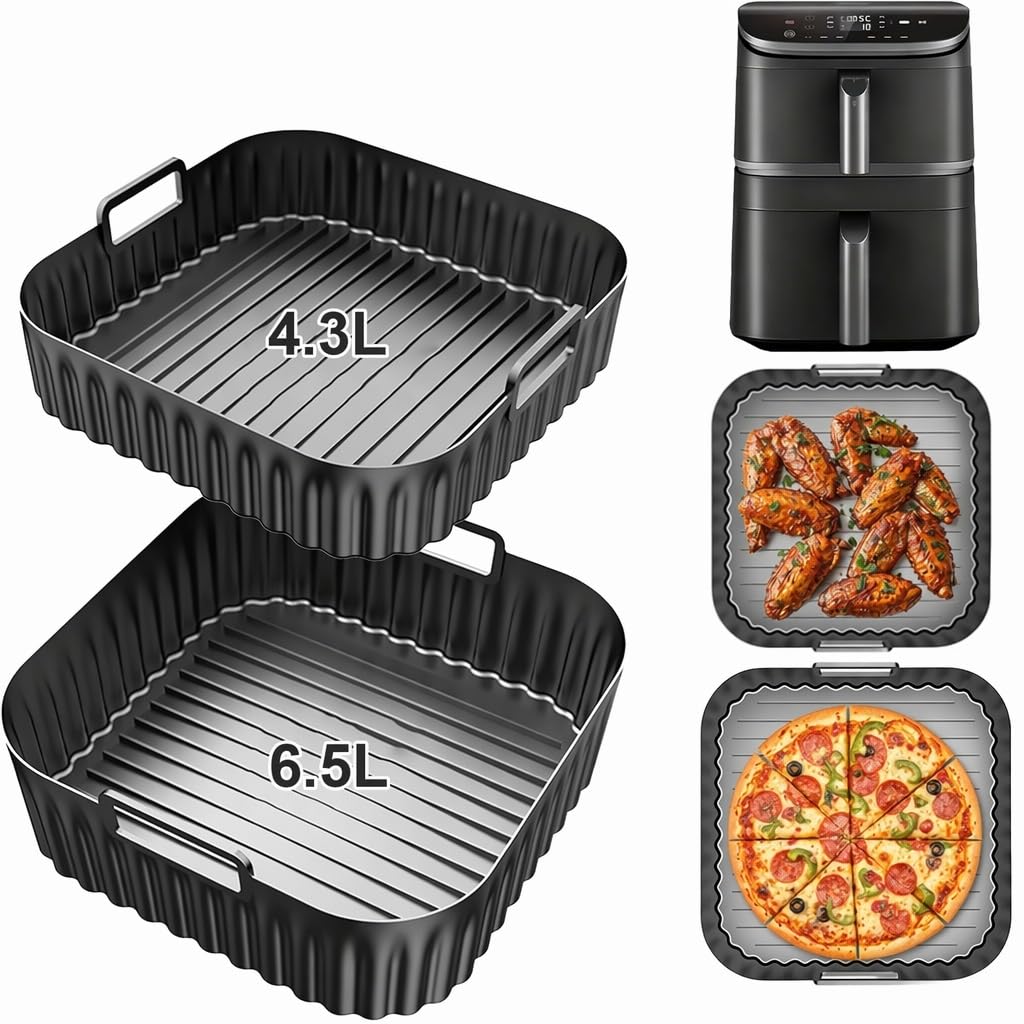 Moule en Silicone pour Cosori Turbo Tower/Pro/Smart Friteuse à Air Chaud | Accessoire pour Friteuse à Air Chaud 10,8 L Double Stack pour Cosori DC111, DC112 et DC113S (6,5 L et 4,3 L)