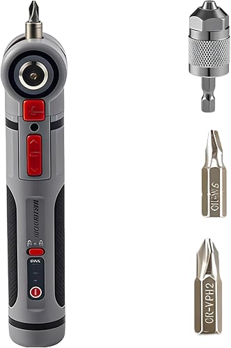 2-in-1 Cordless Drill Screwdriver Kit, Multi-Angle 4V Adjustable Torque Electric Screwdriver, Rechargeable Compact Power Tool with 6.35 mm Chuck for Wood, Plastic, Metal, 8.2 x 1.6 in