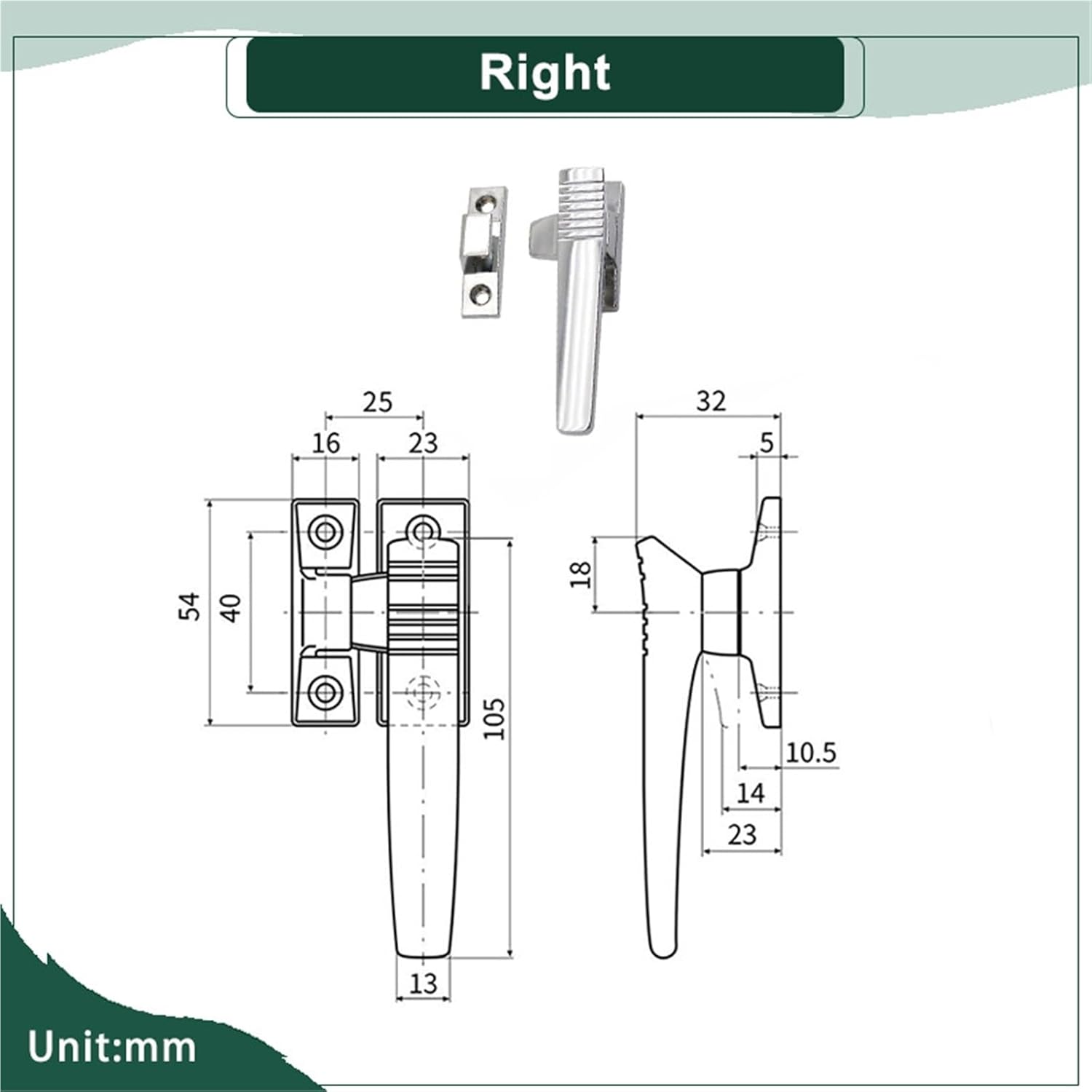 Heavy Duty Handle Zinc Alloy is Suitable for Automation Machinery Equipment 1Pcs(Right)