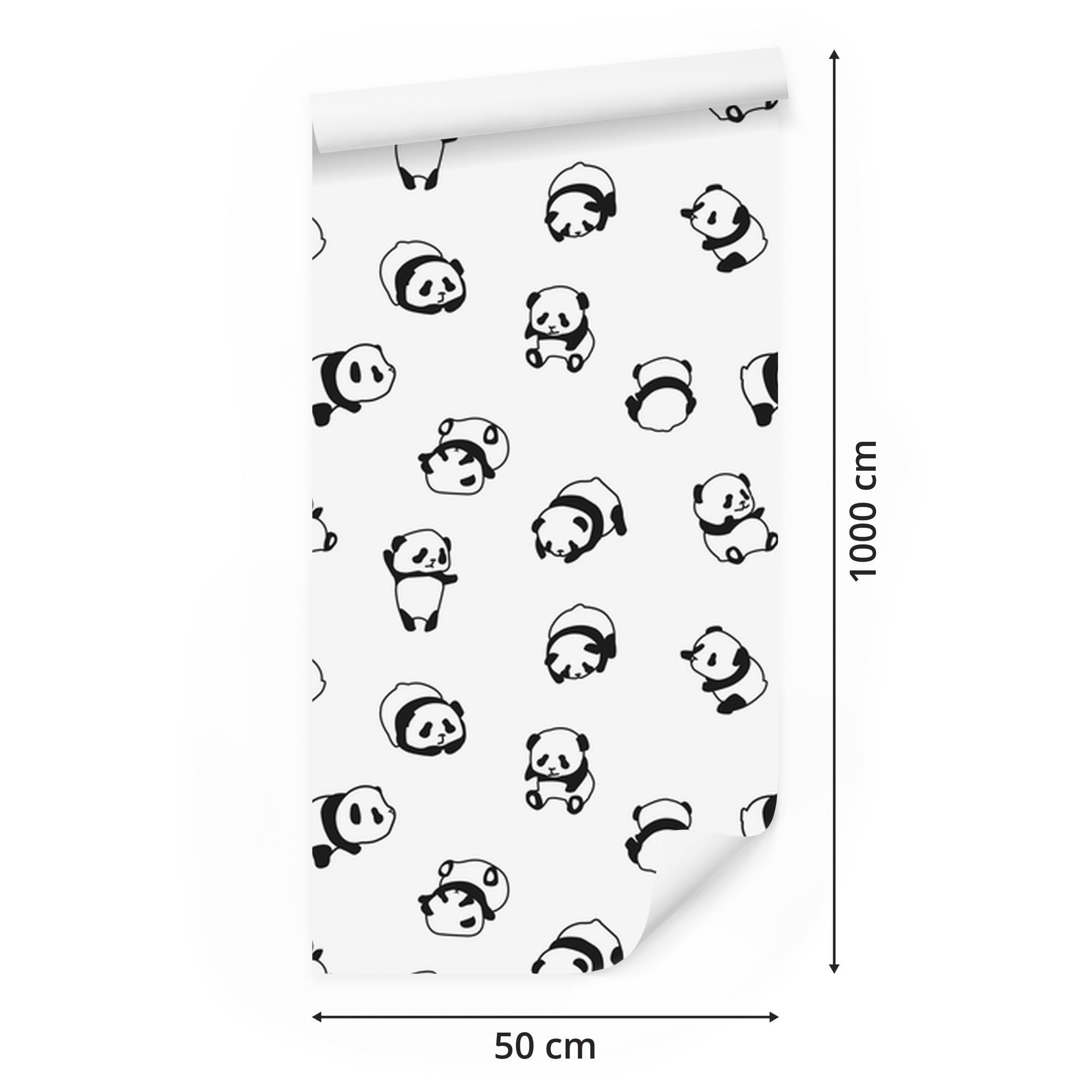 Vliestapete Schöne Pandas 50 x 1000 cm