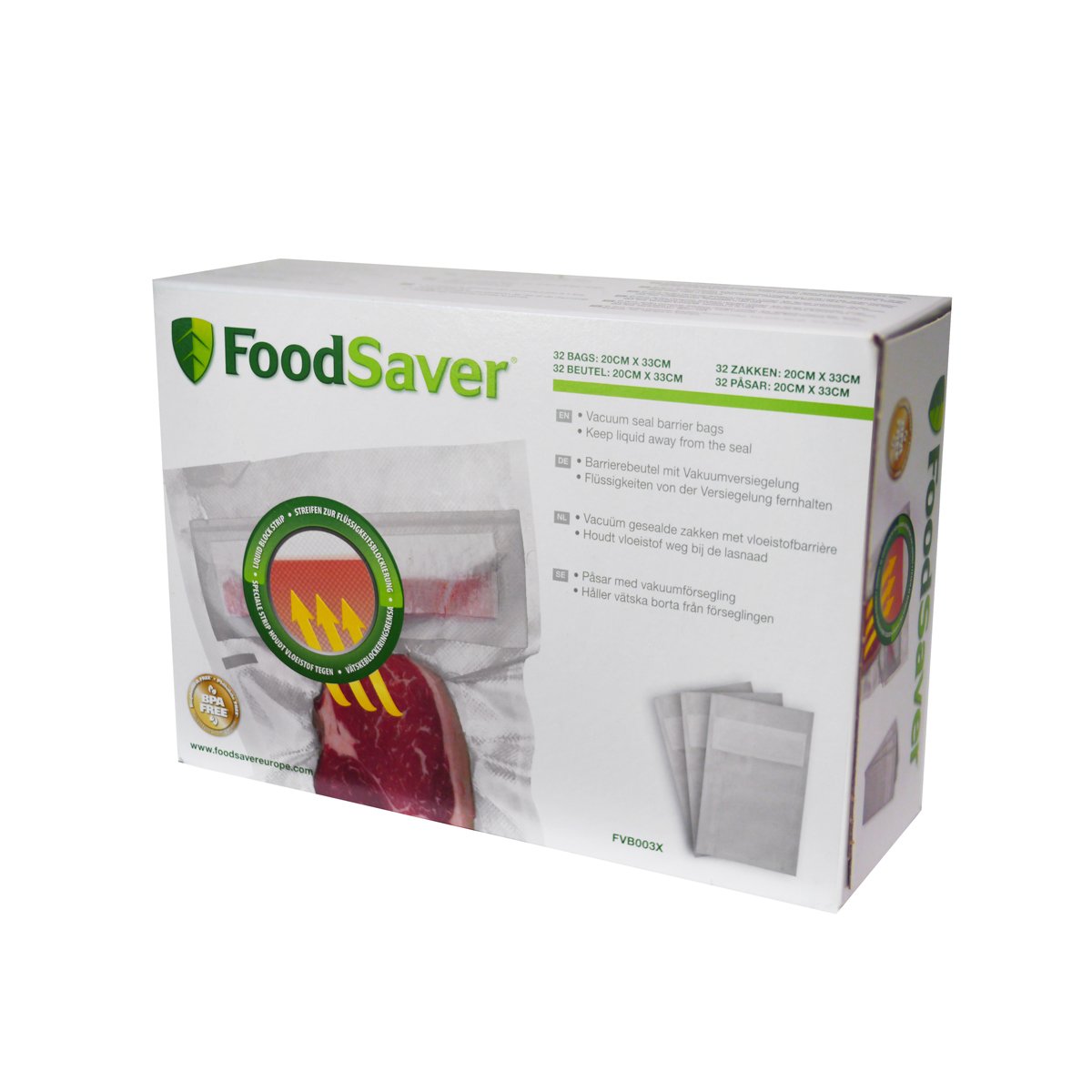 FoodSaver sacs de mise sous vide réutilisables, Sans BPA, 2 rouleaux de sacs de mise sous vide, (20cm x 6,7m) [FSR2002I]