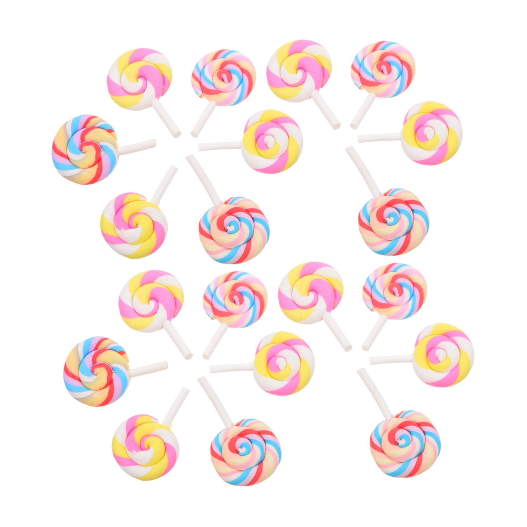POPETPOP 1set Micro Landscape Lollipop Miniature Lollipops Figurines Lollipops Ornaments Lollies Sweets Nail Charms Mini Lollipop Decorations Dollhouse Rainbow 20pcs