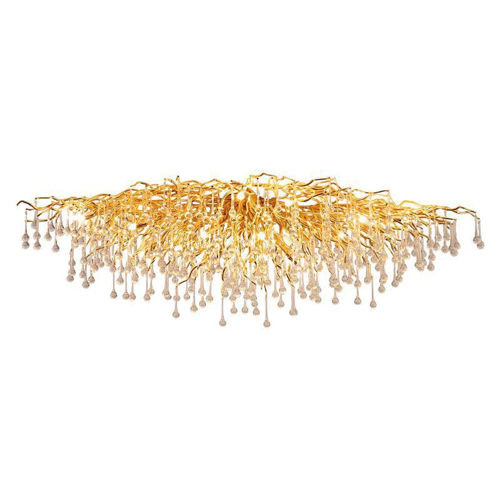 SYAXVOM Luxury Crystal Chandelier - Elegant Ceiling Light Fixture for Living Room Villa Restaurant & Duplex Tree Branch Design Stunning Home Décor