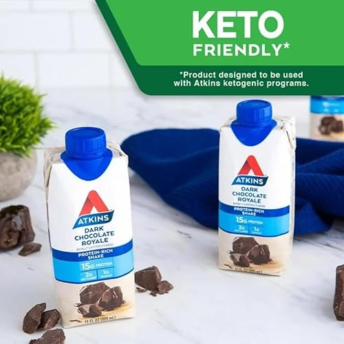 Miniatura 3 de Atkins Batido rico en proteínas, sin gluten, chocolate real, apto para dieta cetogénica, 8 unidades, paquete de 2 (16 unidades en total)