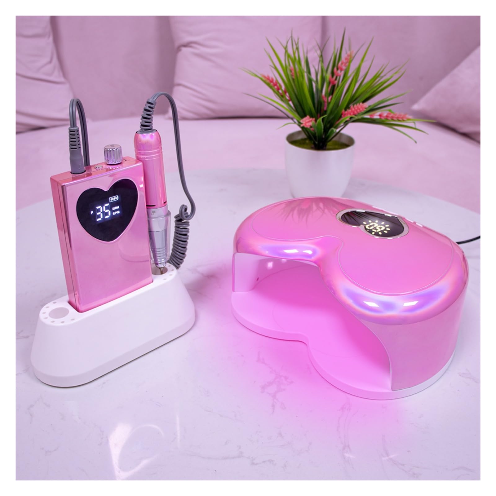 Lampa UV do paznokci, Lampa LED UV Do Paznokci 96 W UV/Led Suszenia Manicure Kształt Serca Profesjonalny Lakier Susząca Maszyna Szybkie Wysychanie Wszystkie Lakiery Żelowe(Wit)