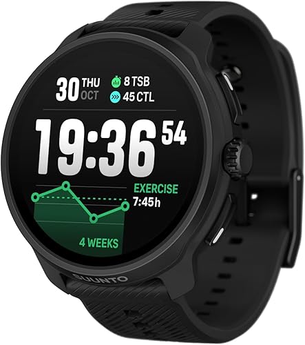 SUUNTO Race 2 Reloj deportivo con GPS, pantalla táctil AMOLED de 1.5 pulgadas con corona, duración de la batería de 16 días, métricas de