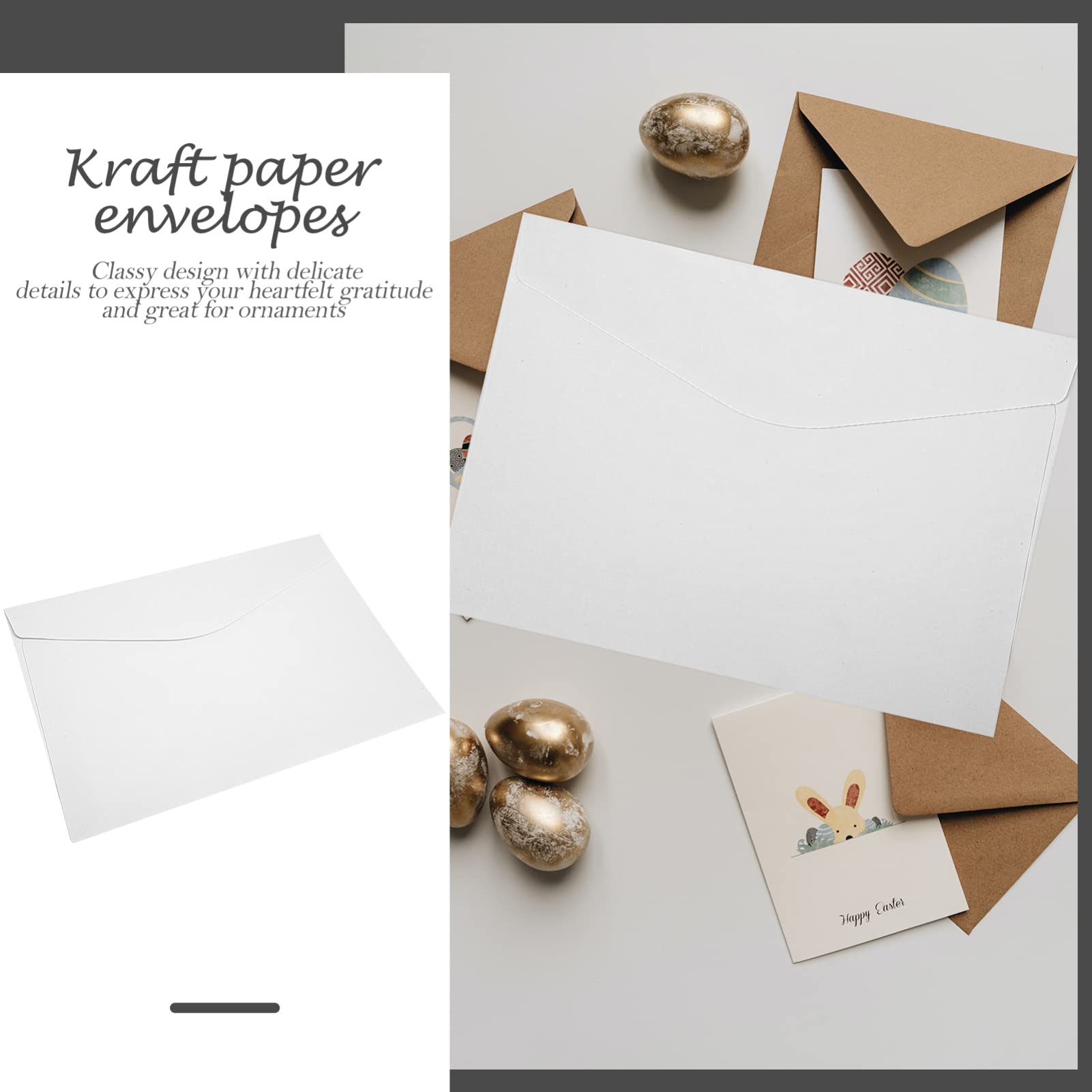 50pezzi Buste Kraft Per Matrimonio e Speciali Buste Eleganti Carta Riciclata Per Biglietti Compleanno Cerimonie e