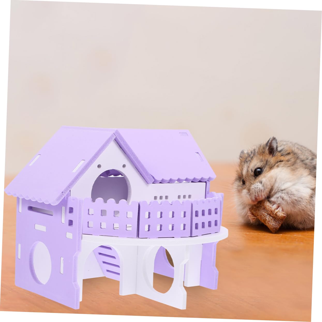 POPETPOP 8 Pièces Villa à Deux étages Hamster Accessoire Hamster Accessoires Cage pour Abri de détente pour délicate cachette de Maisons de s PVC