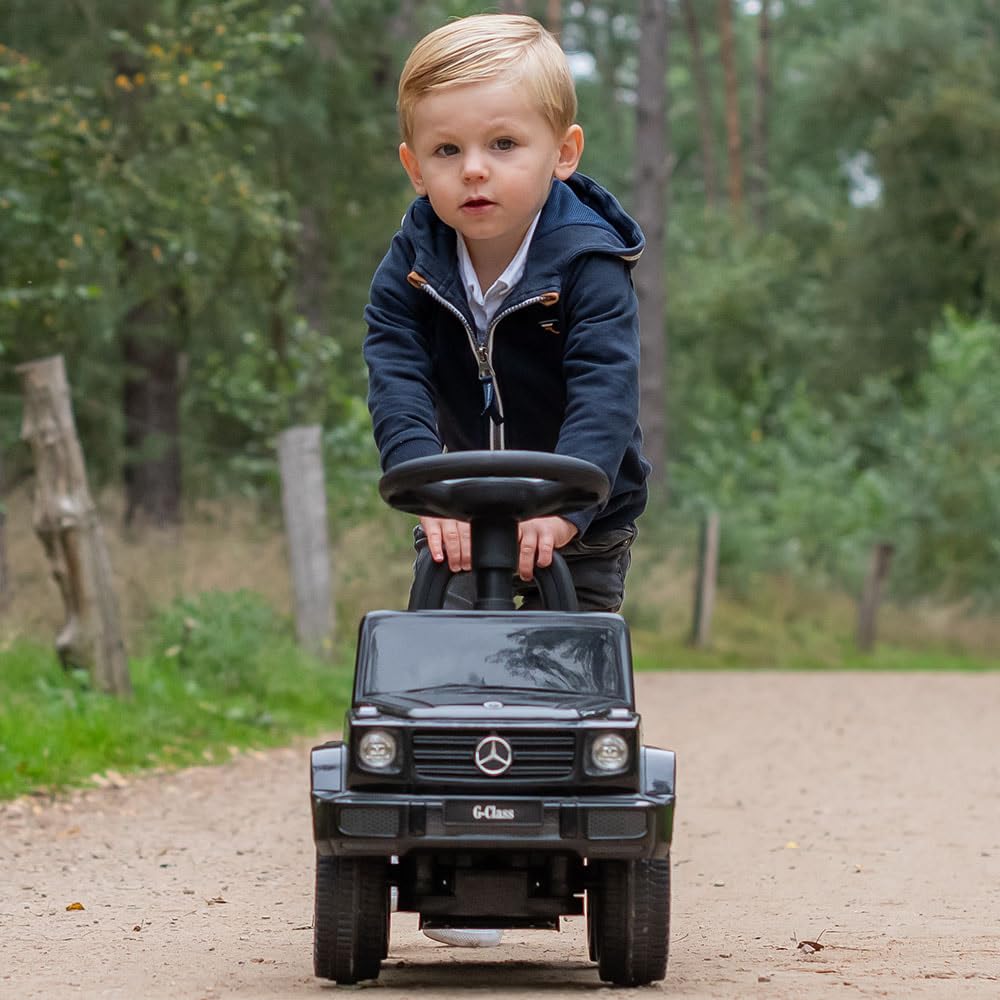 Bandits & Angels Rutschauto Laufwagen Mercedes Benz G350D Schwarz ab 1 Jahr für Jungen und Mädchen – Fördert die Motorik – Laufwagen 24 cm – Laufwagen in Schwarz