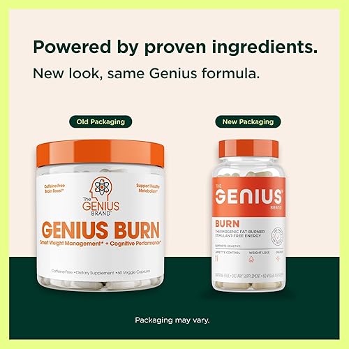 Miniatura 2 de Genius Fat Burner - Quema grasa, suplemento termogénico para perder peso y suplemento nootrópico, potencia el metabolismo natural y la energía en