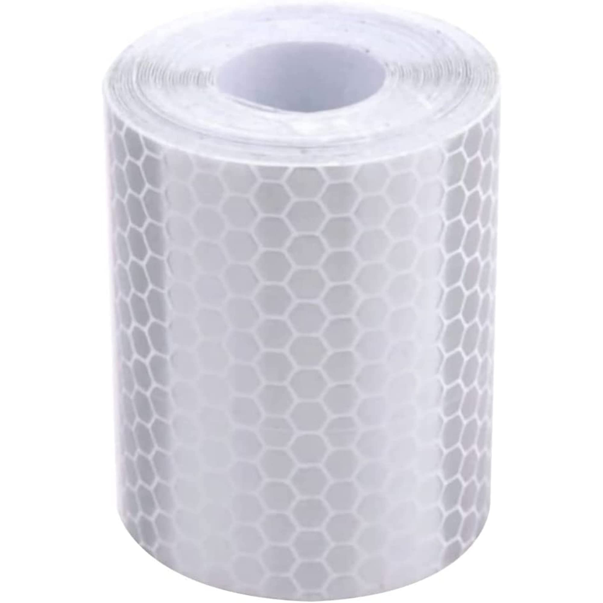 Haobase White 5Cm×3M Car Reflective Sticker Warning Safety Car Decoration Reflector Protective Strip Film Tape (White)