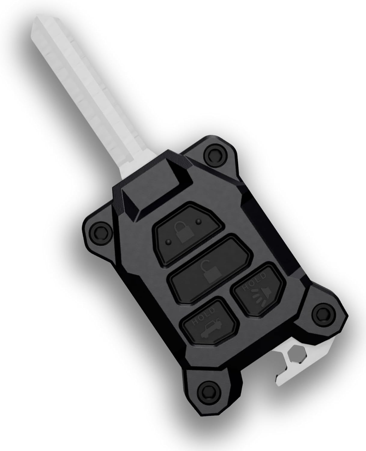 for Toyota Tacoma Key Fob Shell Replacement with Built-in Bottle Opener - Rugged Protective Case for 3rd Gen Tacoma (2016-2023) - Enhanced Durability & Style - Key Cover (Black, Black Screws)