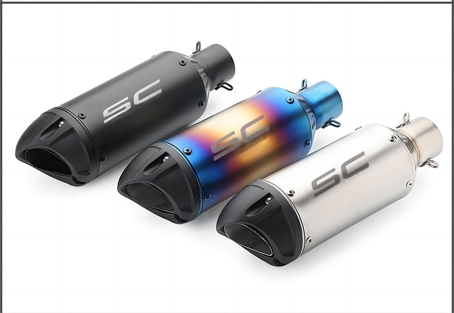 Amazon | バイクサイレンサー スリップオンマフラー 汎用 φ50.8mm 長さ 