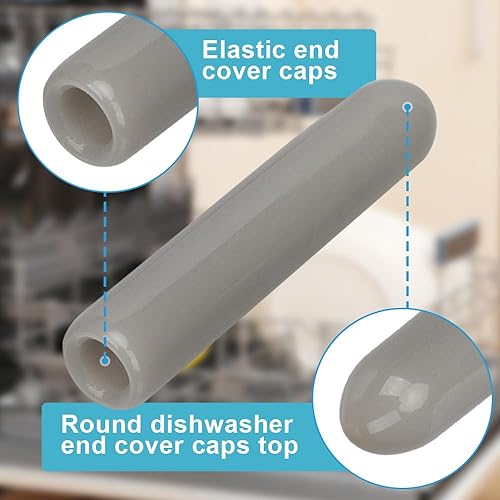 Vista 14 de OIIKI 200 tapas universales para estante para lavavajillas, vinilo flexible extra largo de 1 pulgada, puntas redondas antideslizantes, transparentes