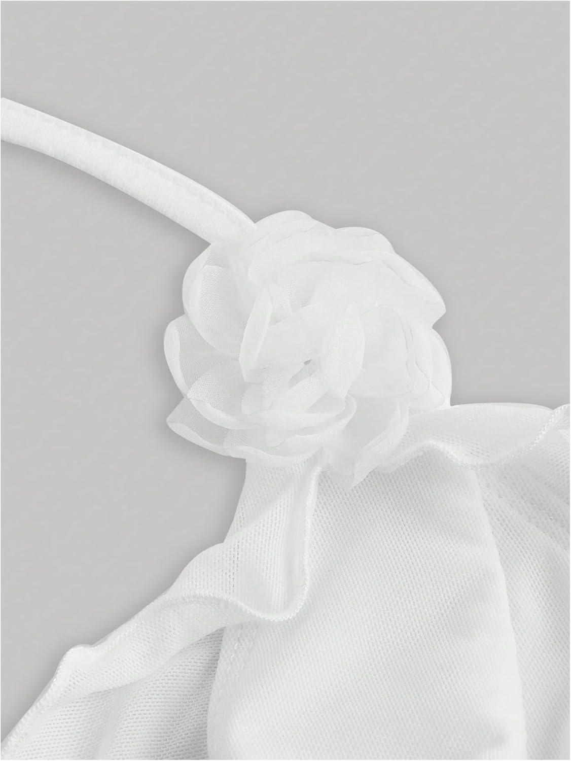 GORGLITTER Women's Y2k Halter Tops Sexy Ruffle Tie Front Backless Asymmetrical Jellyfish Crop Rave Top Going Out Outfits - Image 3