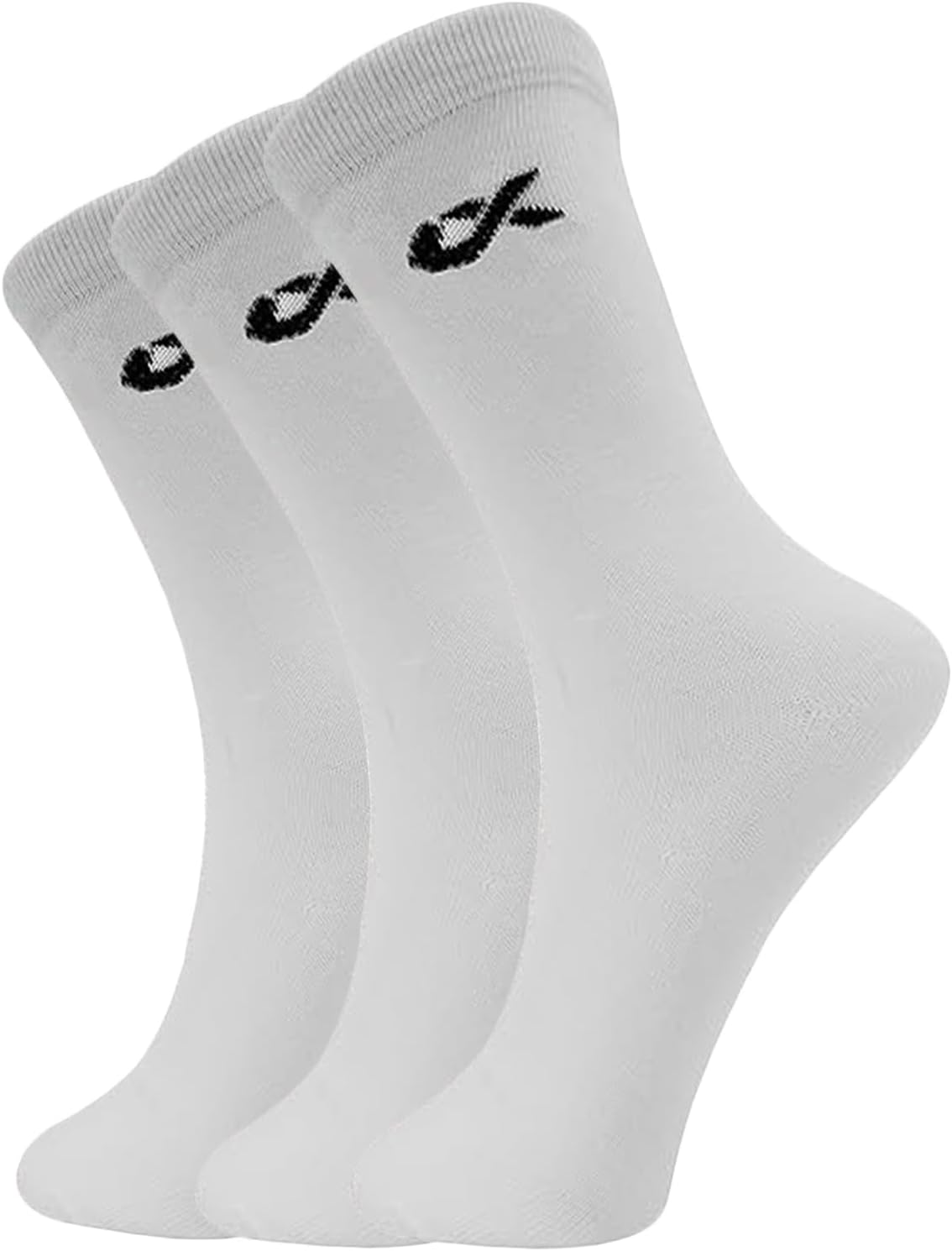 XJARVIS Texas Men's Solid Calf Crew Combed Full Length Cotton Formal Socks, Odour Free & Breathable, Free Size - Ideal for Home, Office Wear (WHITE/GREY/BLACK)