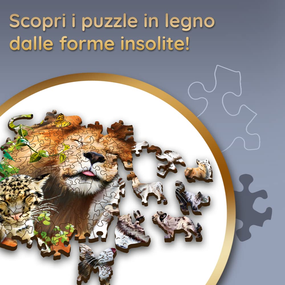 Trefl Puzzle In Legno Wood Craft: Gattini Di Natale - 500+1 Pezzi Con 50 Figure A Tema Natalizio, Forme Irregolari, 375x254 Mm - 5