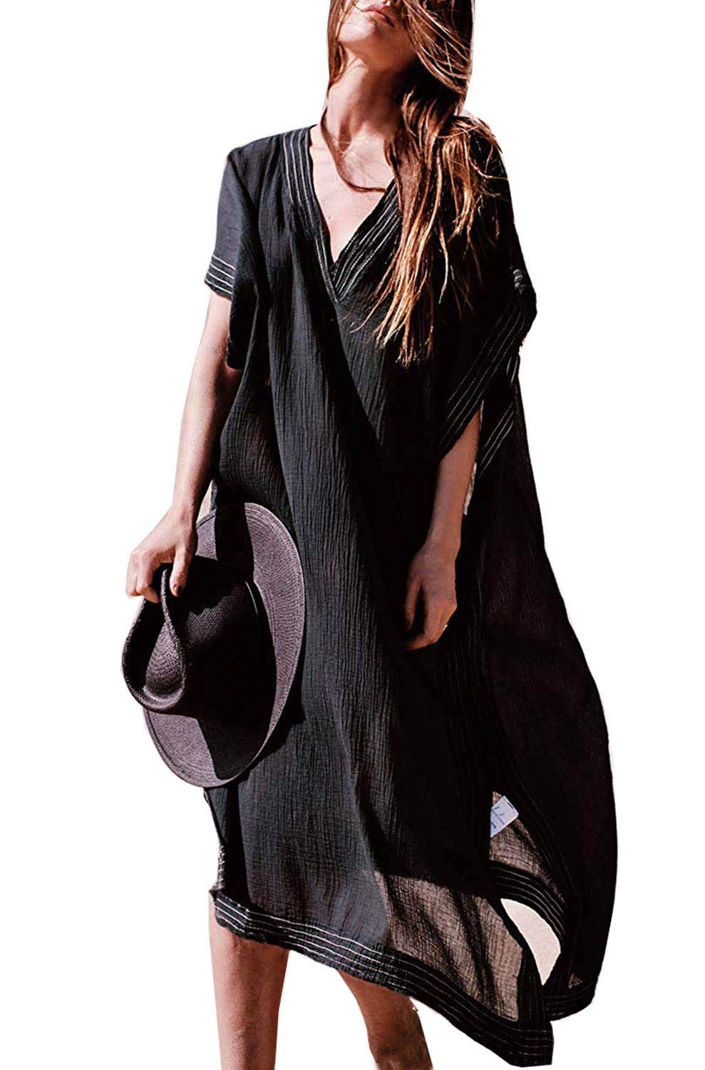 Buy OrshoyWomen's Kaftan Long Beach Bikini Cover Up Print Maxi Everyday