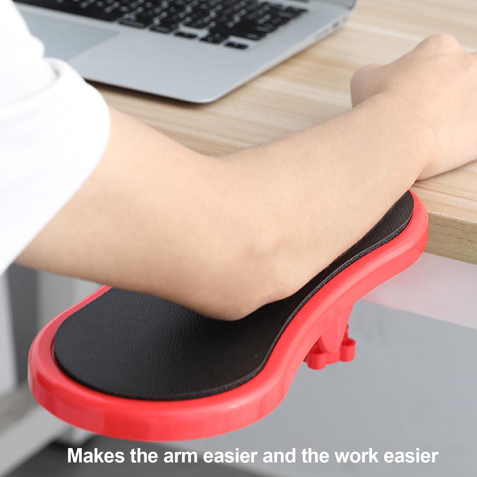 Tappetino Per Mouse Con Bracciolo Ergonomico Girevole 360° - Supporto Regolabile Per Scrivania (Bianco)