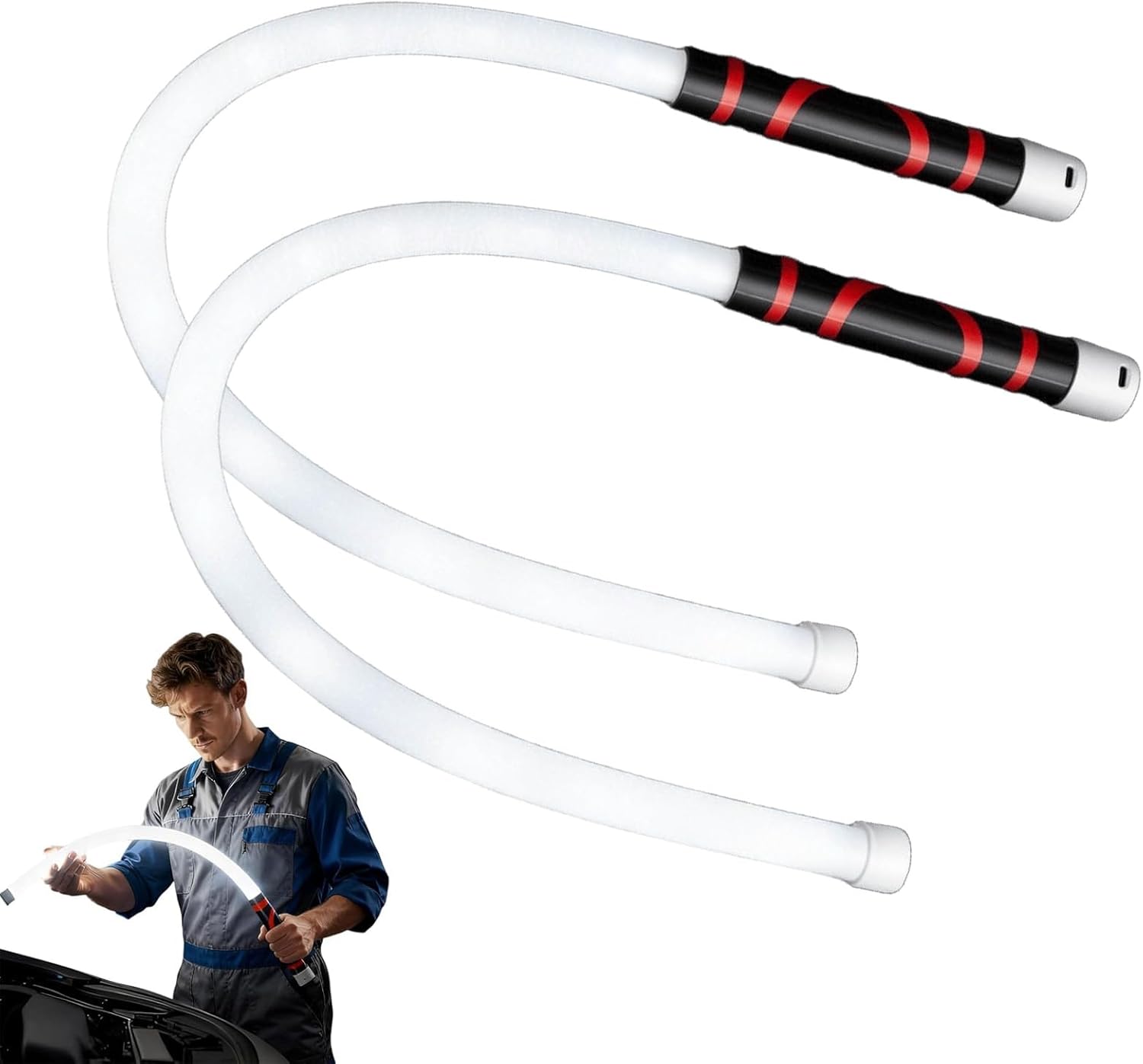 Bendable LED Light, Upgraded 2026 Bendable LED Flashlight Stick, 4000k Color Temperature, 44" Shape-Holding, Hands-Free for Car Repair, Engine Bay, Inspection, Narrow Spaces (2 pcs)