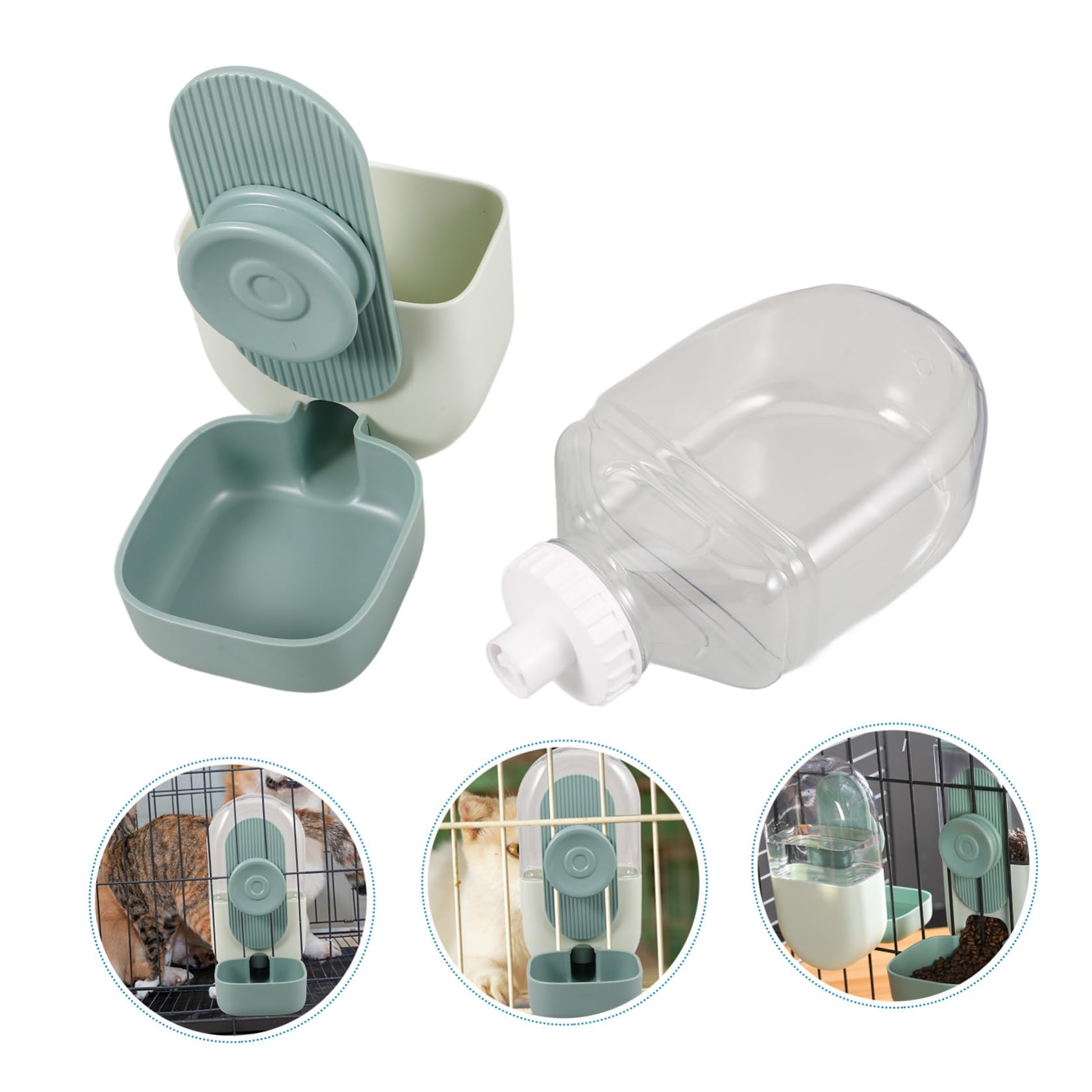 Kisangel 4 Uds Fuente De Agua para Mascotas Botellas De Agua para Perros Comedero para Perros Dispensador De Comedero para Mascotas para Gatos Plato Alimentador para Gatos