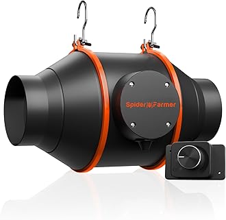 4 Inch Inline Duct Fan with RJ12 Speed Controller, 205 CFM Quiet EC Motor, Ventilation Exhaust Fan for Heating Cooling Booster, Grow Tents, Hydroponics, Indoor Gardening