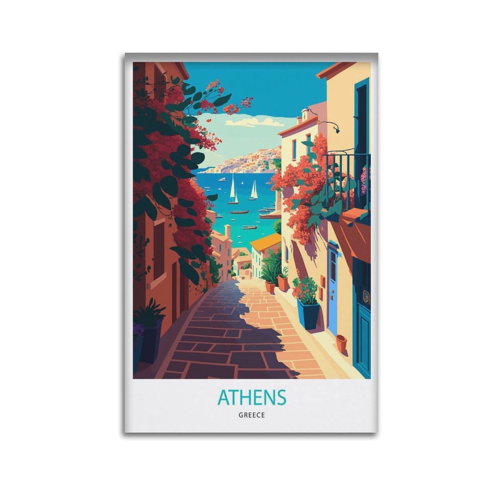 xiaoxiaoshen Athens Travel Greece 2 Canvas Poster Wall Art Prints Room Aesthetic Murals Bedroom And Living Decorations 20x30inch(50x75cm)