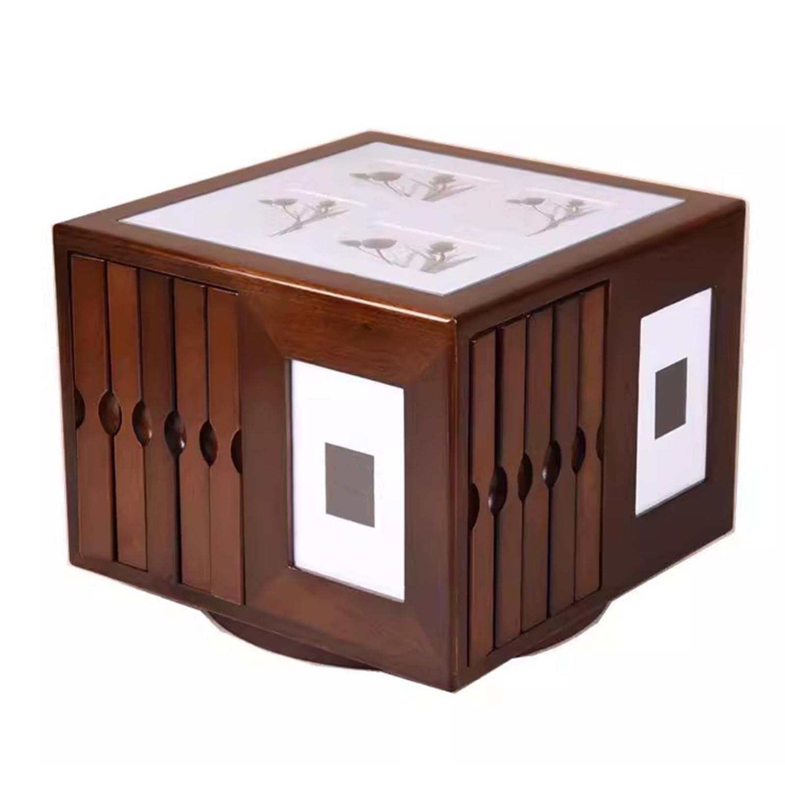 Cubi Portafoto Decorativi, Scatola Portafoto in Legno, Album 6"x4" Che Contiene 400 Foto, con Base Girevole, per Decorazioni Domestiche, Ricordo di Matrimonio
