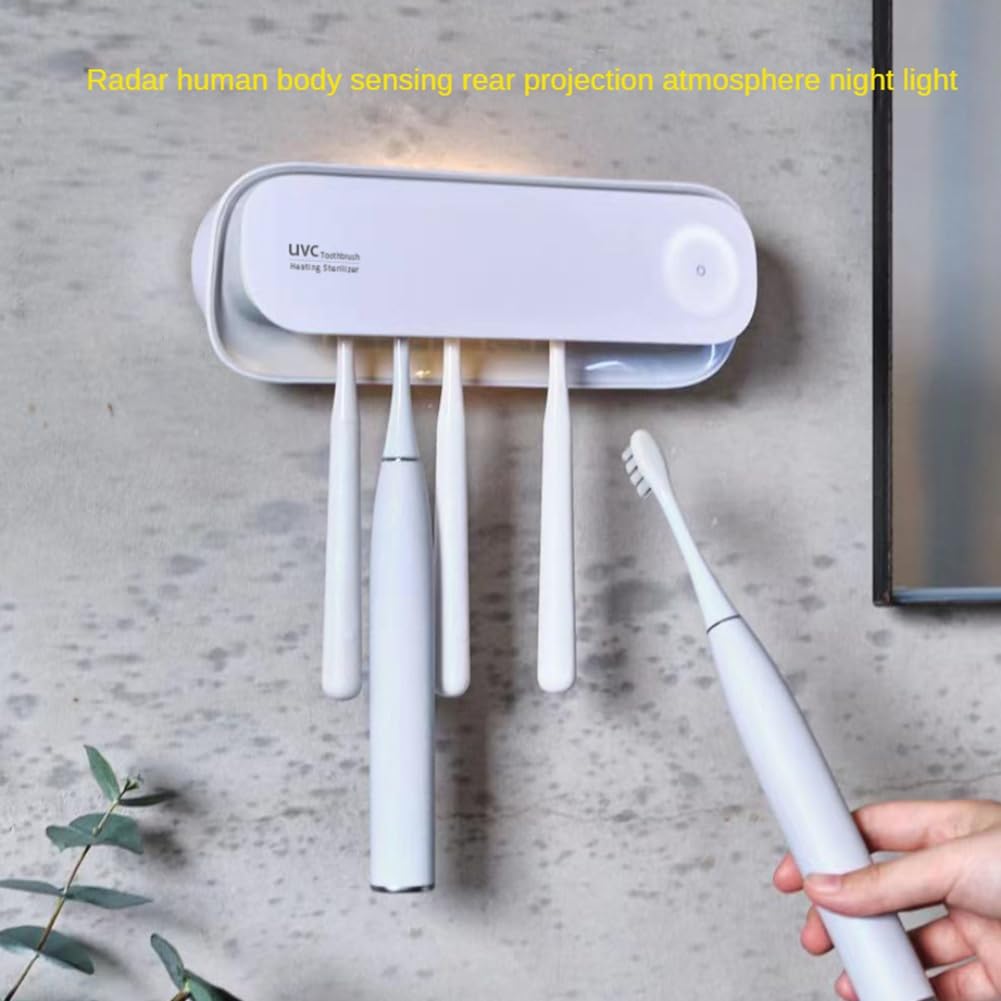 1 unids cepillo de dientes eléctrico UV esterilización secado titular montado en la pared ABS para baño organizador accesorios