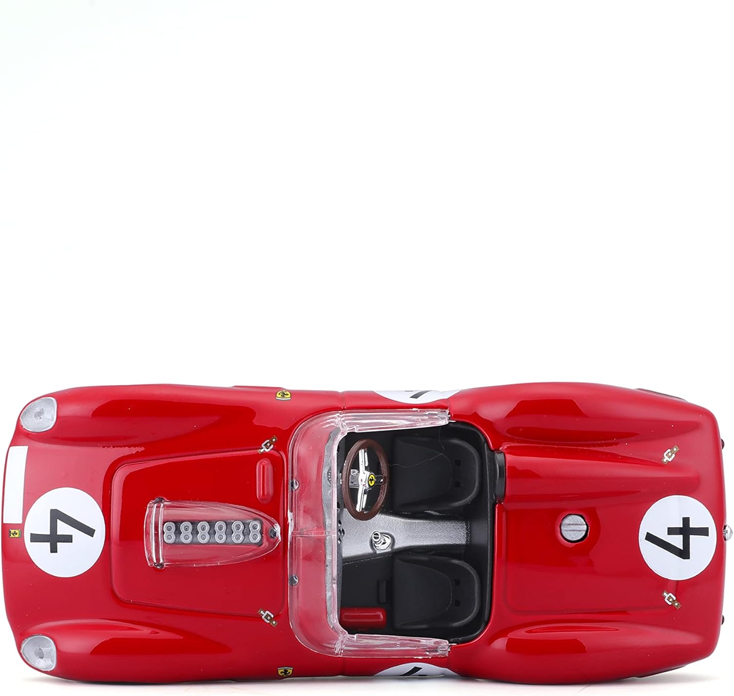 A dalt view of Bburago Ferrari Testarossa model