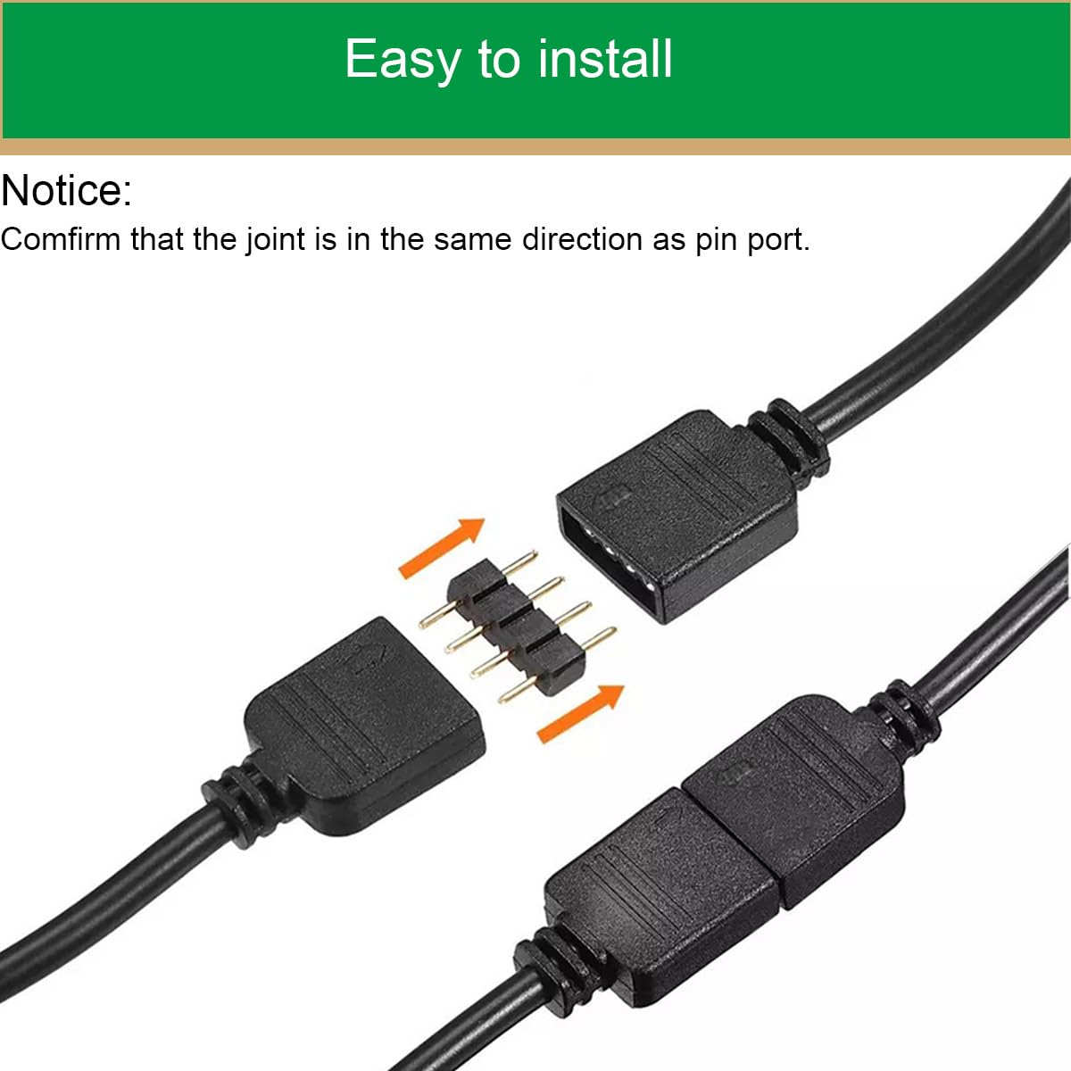 Câble d'extension RVB 4 broches vers câble adaptateur 12v mâle/femelle 4 broches pour bandes LED, ventilateurs d'ordinateur, cartes mères (0.98 Ft, 3male/femelle) avec 4 broches mâle