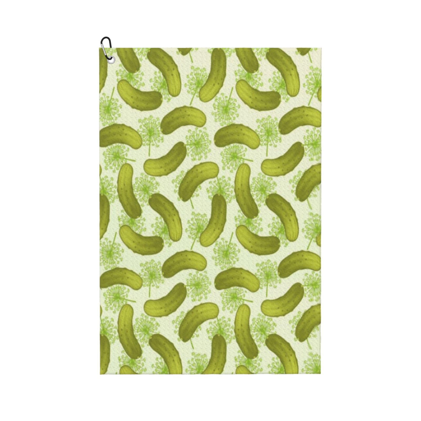 Hnnkloy Dill Pickles, 16x24 in Portable Waffle Golf Towels with Carabiner Clip for Golf Bag