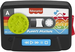 Fisher-Price Laugh & Learn Puppy’s Mixtape English & French Edition, Retro-Inspired Musical Activity Toy for Baby and Toddlers Ages 6-36 Months