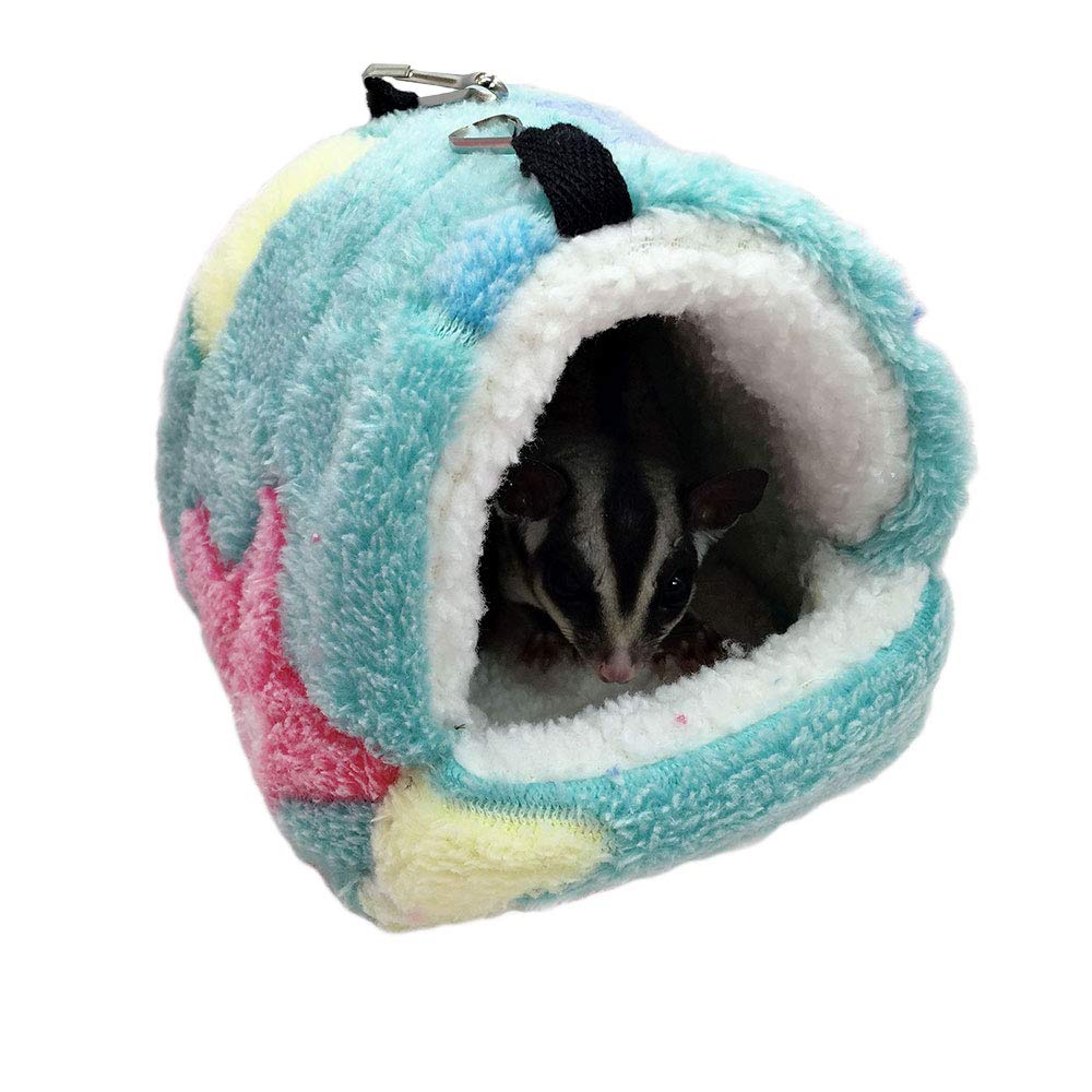 Oncpcare Winter Warm Hamster Bed, Hanging Sugar Glider Hammock Nest Home, Small Animal Cage Accessories Bedding for Guinea Pig Chinchilla Ferret Squirrel Rat Playing Sleeping
