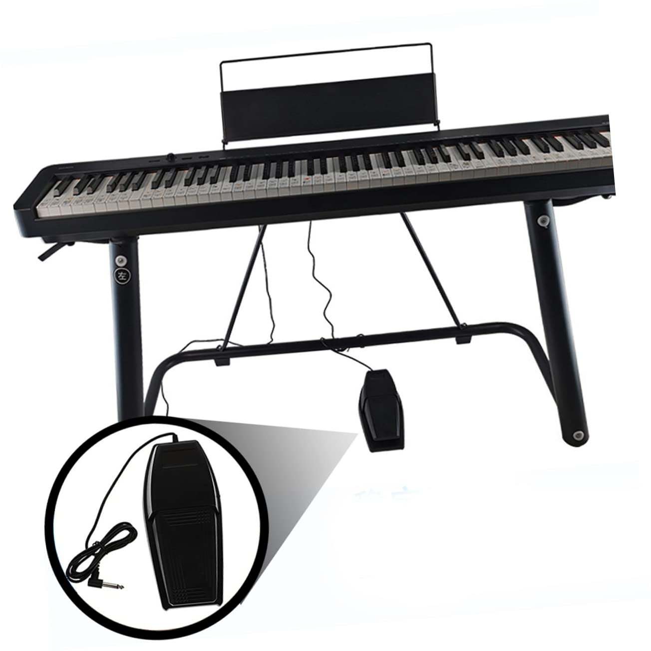BESTonZON Pedale Sustain per Pianoforte Digitale Nero Portatile in Abs e Gomma Resistente All'usura Base Antiscivolo per Tastiera e Sintetizzatore
