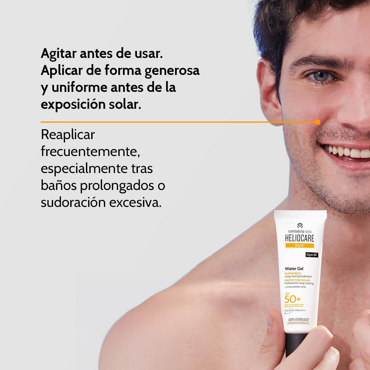 Cantabria Labs - Heliocare 360° Water Gel SPF 50+ - 50ml - Gel Hidratante - Protección Solar Avanzada - Textura Ligera y No Comedogénica