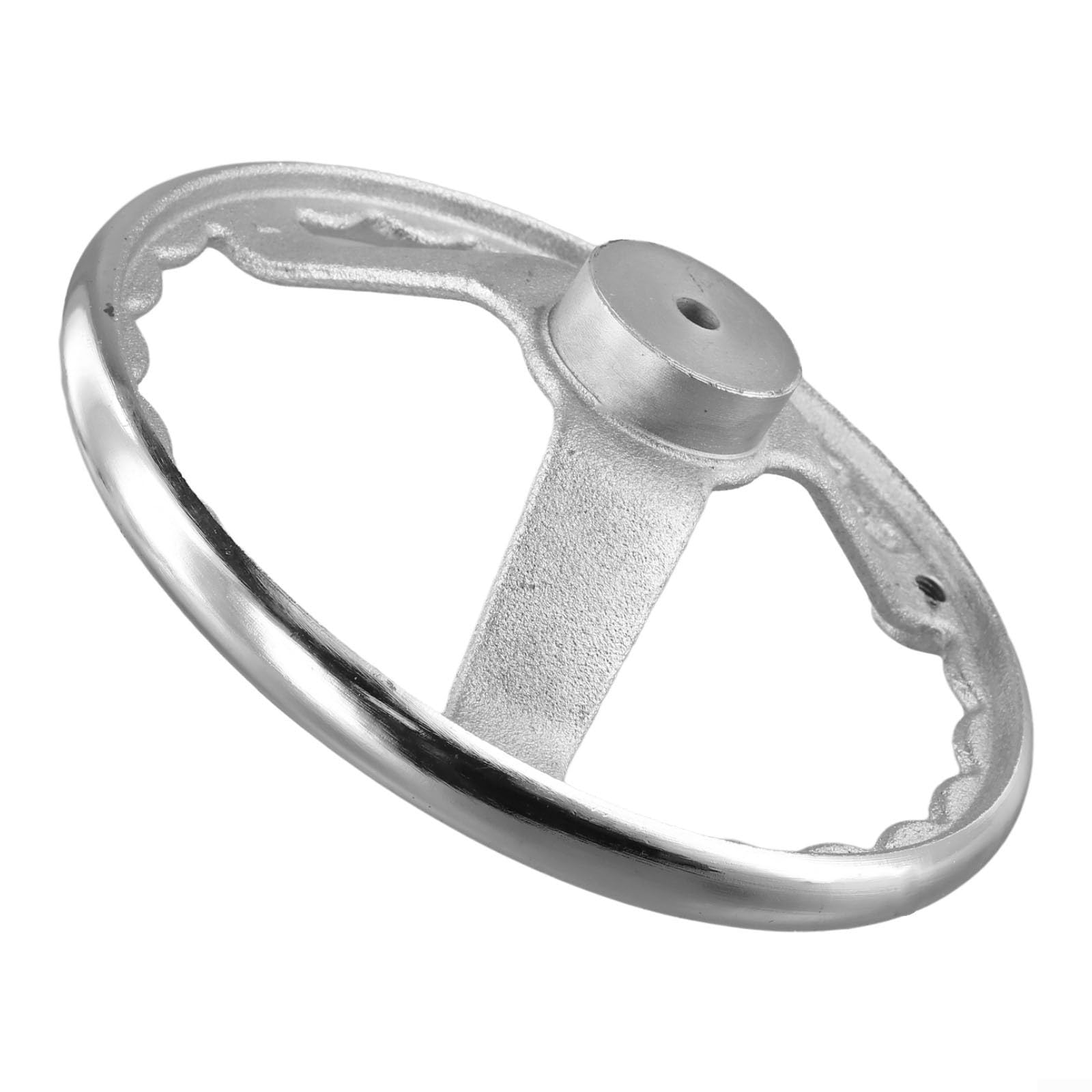 Volante de mano de hierro fundido cromado de 3 radios, rueda de mano, transmisión mecánica, mango corrugado para equipos de torno CNC (10 pulgadas)