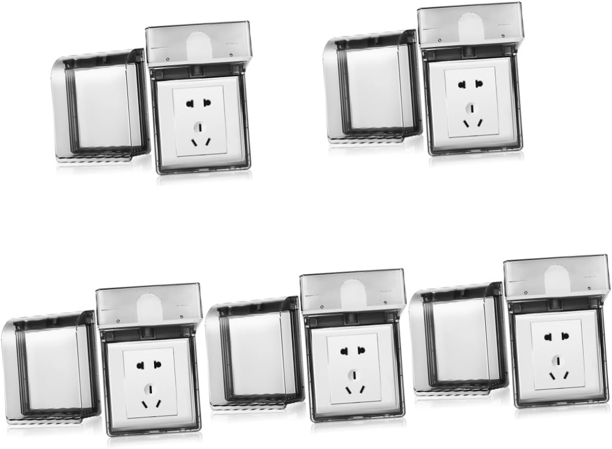 Cabilock 10pcs Bathroom Outlet Covers Wall Plate Adhesive Electrical Box Covers Outdoor Sticky outside Outlet