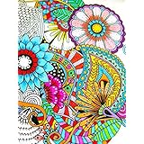 OWN4B クロスステッチ刺繍キット図案印刷、11ct カラフルな曼荼羅 初心者向けの簡単な刺繍セット36x46cm Cross Stitch