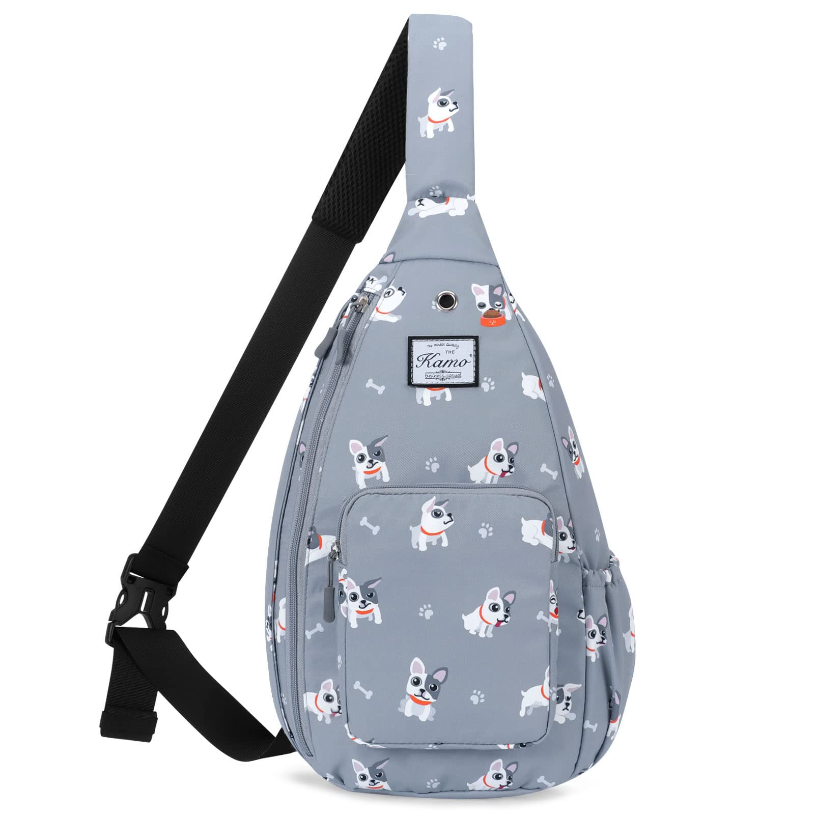 Kamo Sling Backpack Chest Shoulder Bag Crossbody Cycling Travel Hiking Daypack for Men Women With Earphone Hole