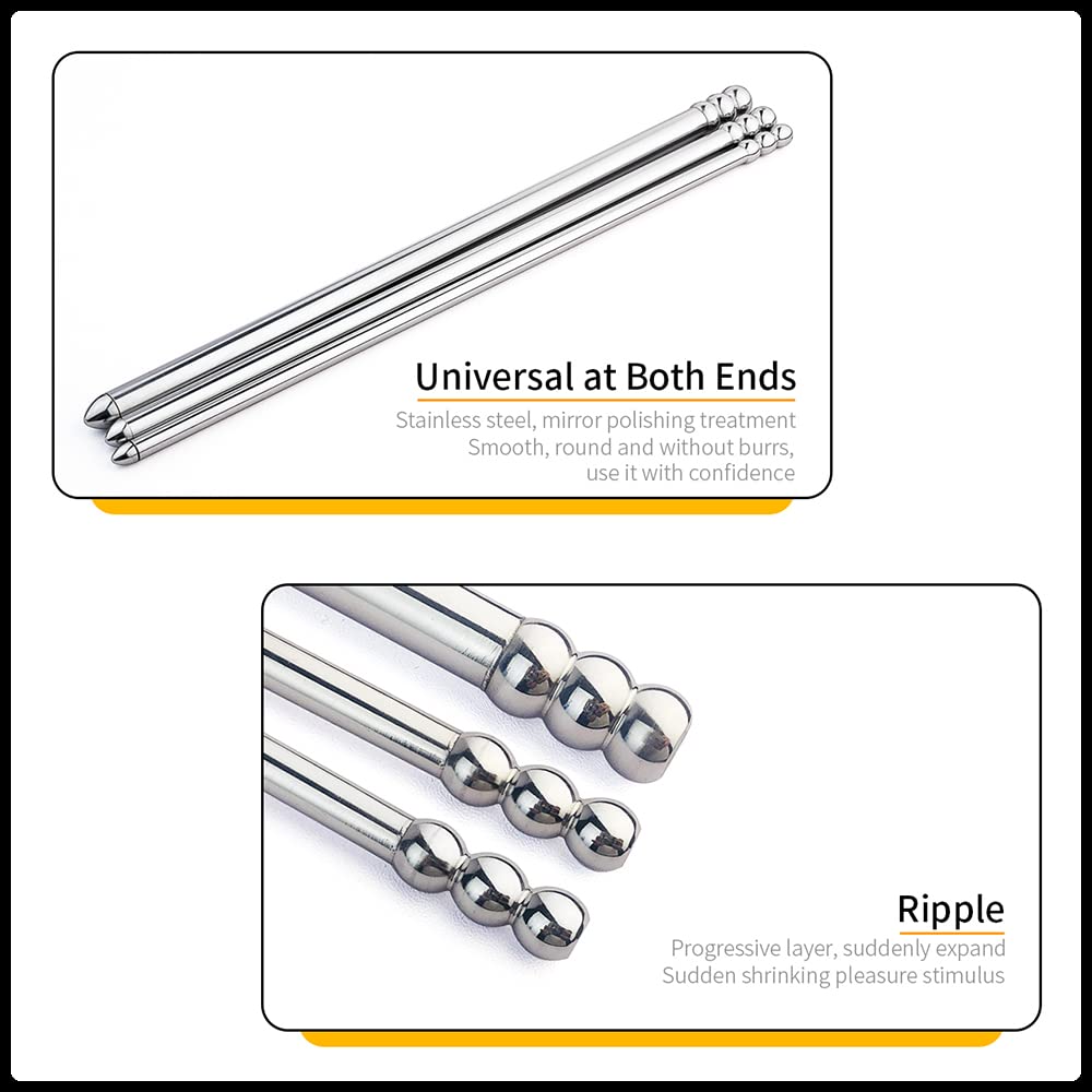 Kuaecr Edelstahl Hohl Harnröhren Dilatatoren Plug Metall Katheter Sounds Dilator Stimulation Prostata Prinzenzepter Penis Stick Stab Masturbation SM Erotik Sexspielzeug für Männer Schwuler (8+10+12mm)