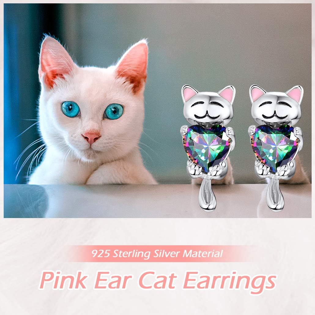 Silvora Sterling Silver Dainty Stud Earrings for Women Cute Animals/Minimalist Studs with Delicate Gift Packaging