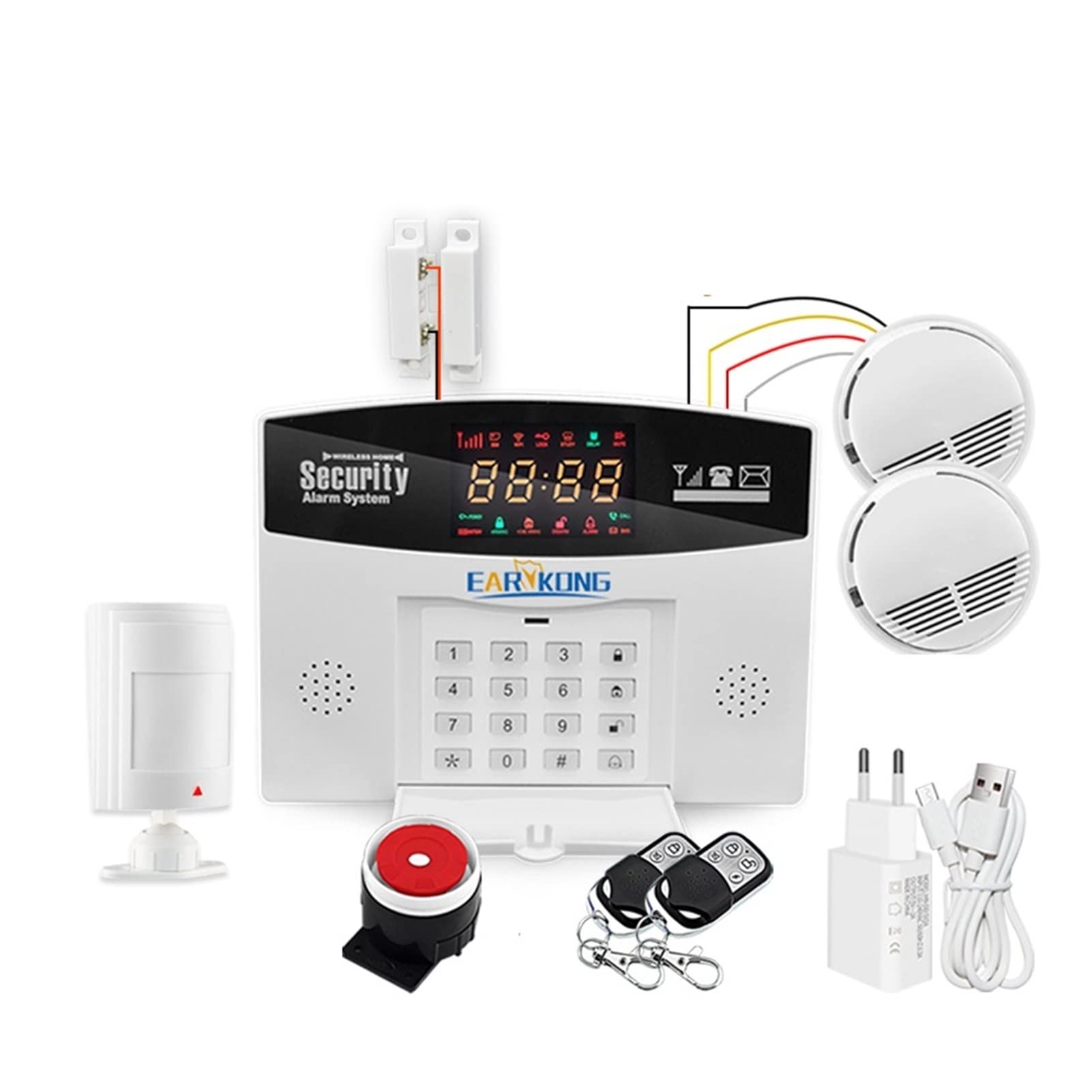 Sistema di allarme di sicurezza, Tuya intelligente cablato e; Wireless 433MHz WiFi. GSM. Casa di allarme sicurezza antifurto Smart Home(A 600MAH)