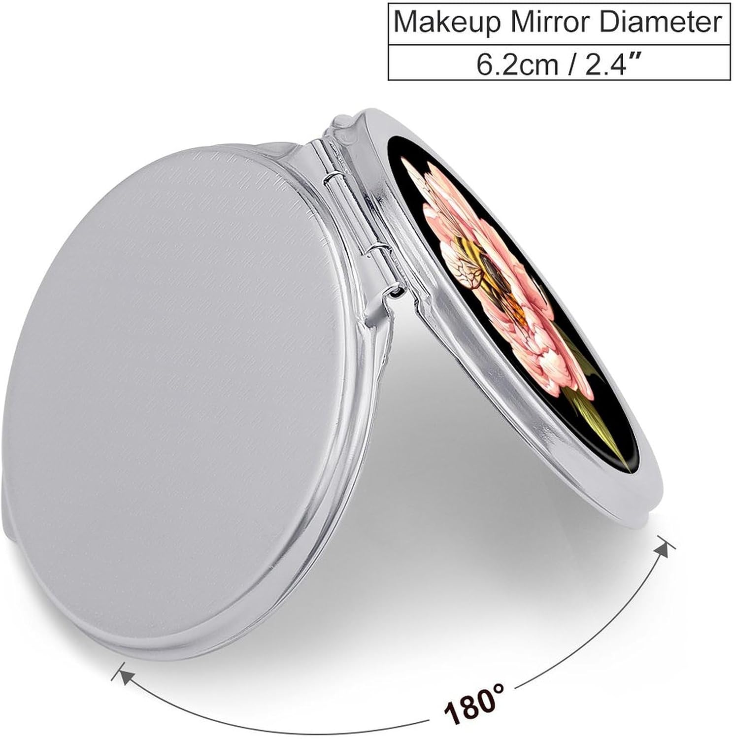 Bees Flowers Compact Makeup Mirror Mini Foldable Cosmetic Mirror Portable Travel Mirror for Purse Pocket