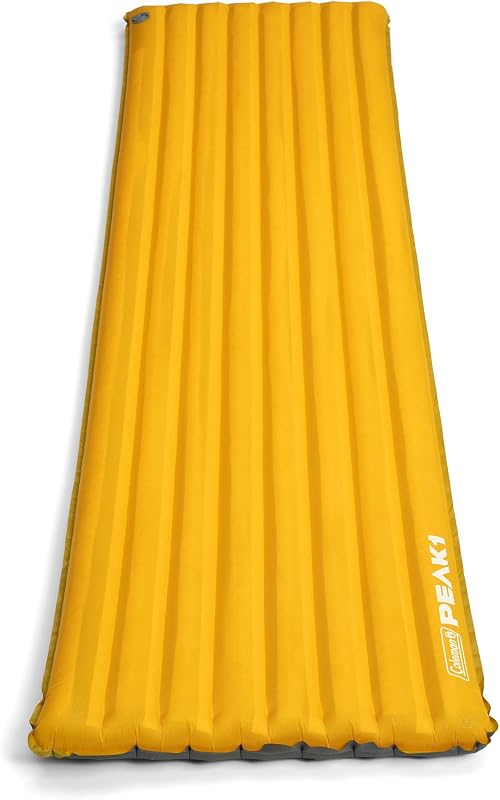 PEAK1 Sleeping Camp Pad with Integrated Valve System and Carry Bag for great for Backpacking, Hiking, and Rugged Car Camping, Marigold