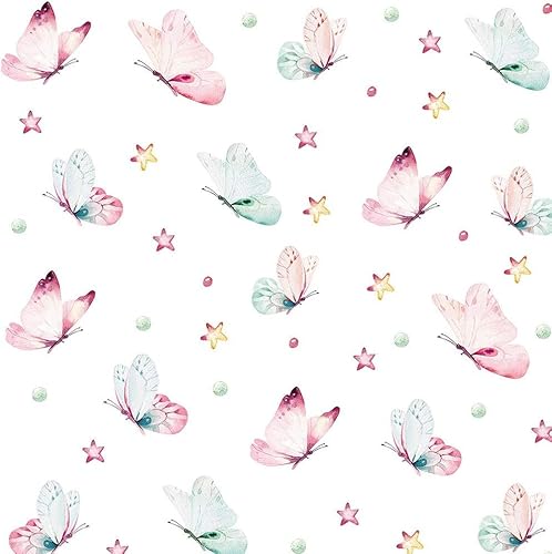 Papel de Parede Adesivo Autocolante Decoração Infantil Borboletas Quarto Sala 2 Metros