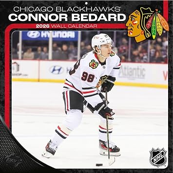 Chicago Blackhawks Connor Bedard 2026 12X12 Player Wall Calendar 26998012239