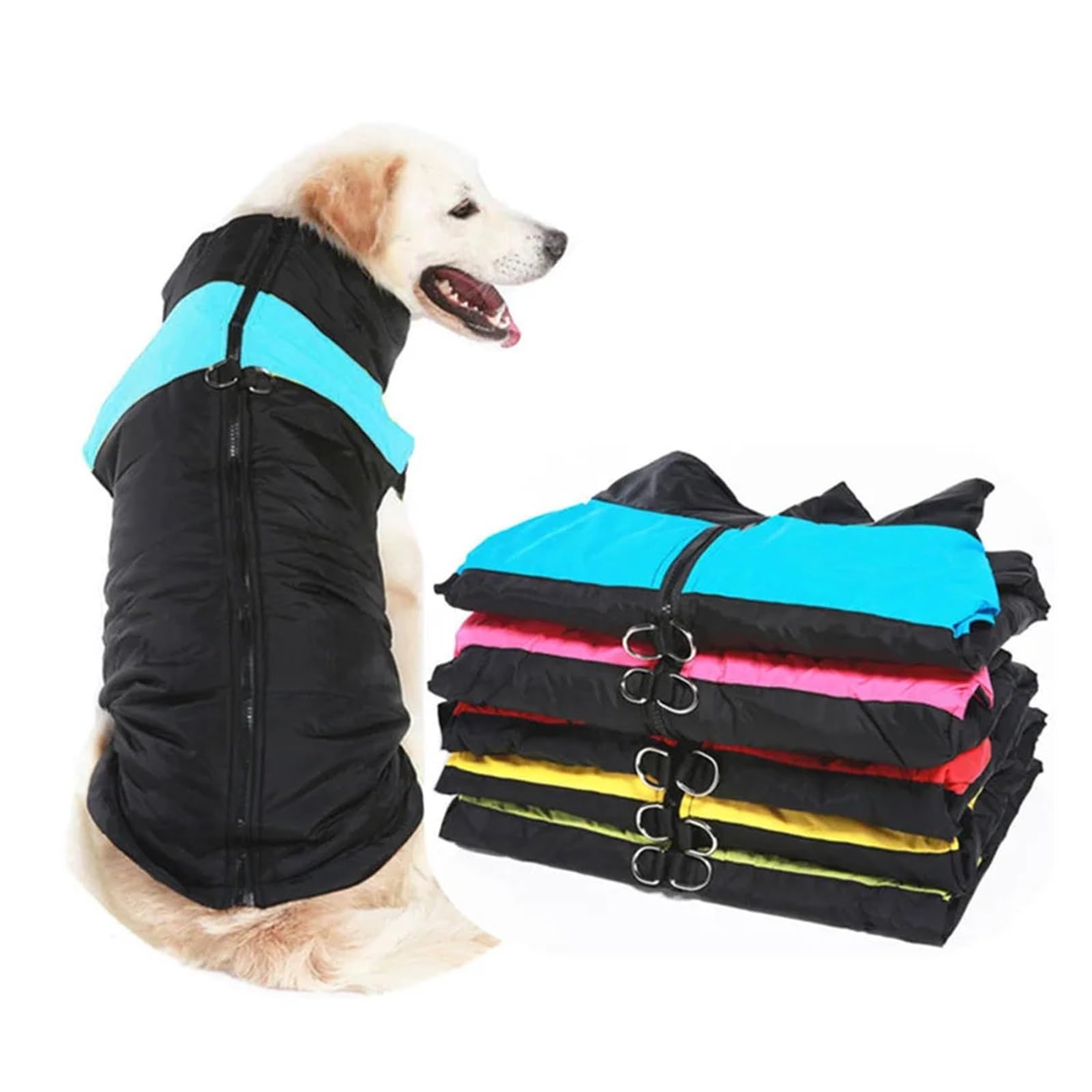 Manteau d'hiver imperméable et chaud pour toutes les saisons, gilet réversible pour chiens de petite, moyenne et grande taille, y compris Golden Retriever, vêtement d'hiver pour chiot (vert, 4XL)